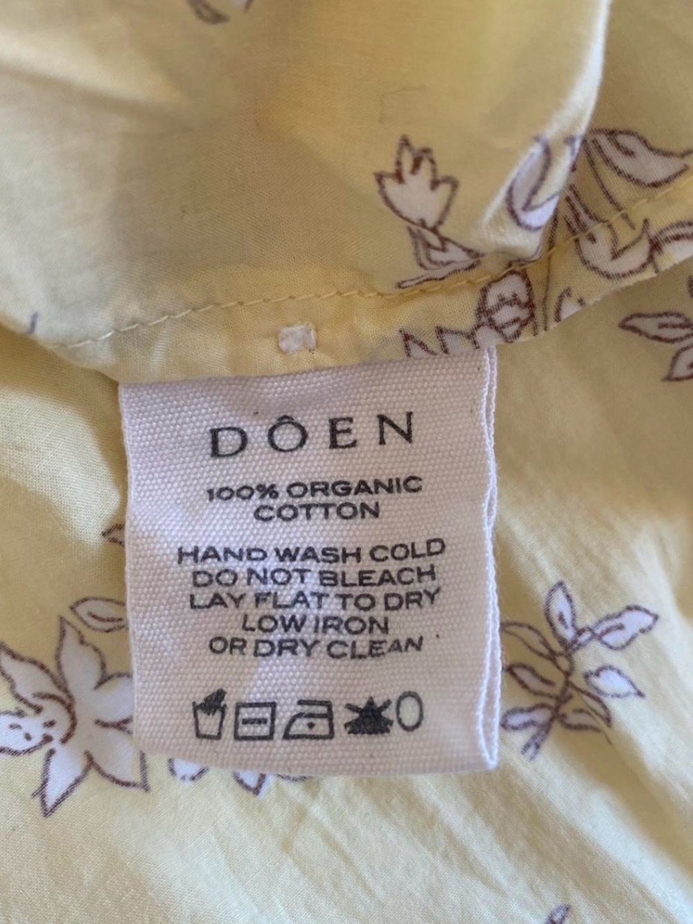 Doen Tennessee Yellow Floral Puff-Sleeve Button Front Top - Picture 3 of 3